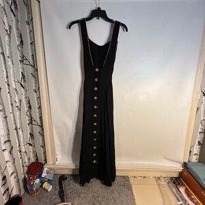 Eileen West Black Maxi Dress with Pink Accents